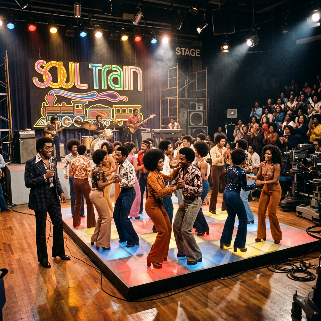 1970s Soul Train dance show stage